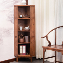 New Chinese full solid wood corner cabinet triangular wall corner corner side cabinet bedroom living room containing shelve corner cabinet