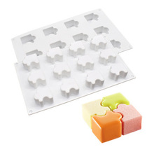 12 with puzzle creative dim sum western food Mousse chocolate three-dimensional French dessert cake silicone mold