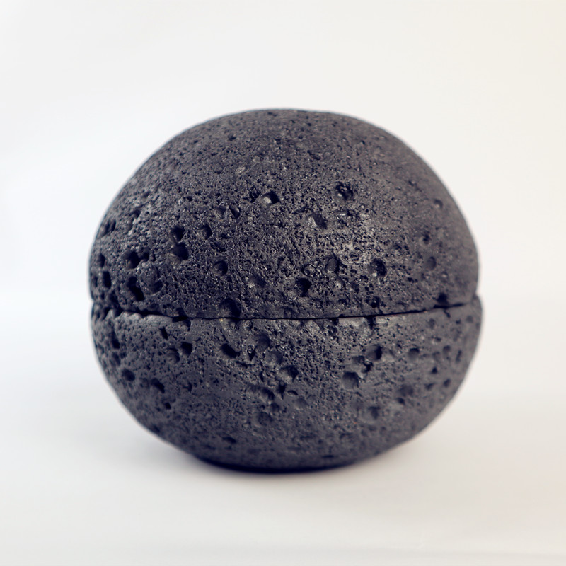 Molecular Cuisine Creative Volcanic Stone Spherical Round Smoke Smoked Black Moon Cutlery Hotel Bit Plate