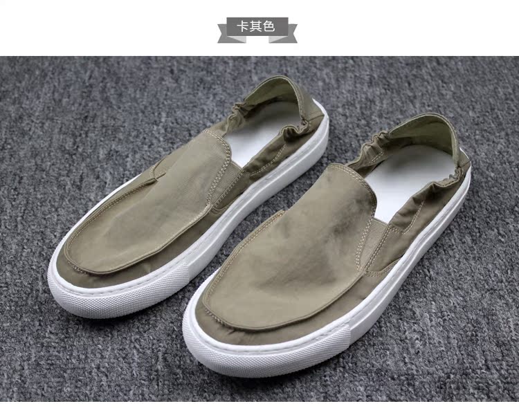 Mùa hè giày lười nam nhẹ nhàng Bộ giày thoáng khí Giày nam Fu Fu một bàn đạp giày vải hoang dã Giày thủy triều thấp - Giày thấp giày thể thao trắng