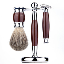 Mens resin vintage shaver set beard brush metal alloy badger hair home Shard brush model room accessories