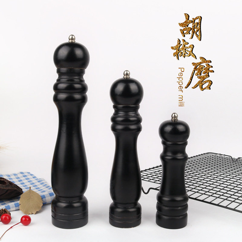 Black pepper mill metal core grinder Wood pepper grinder multi-purpose seasoning bottle creative kitchen tools