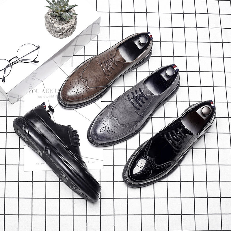 Naughty Tip Leather Leather Shoes Men Casual Shoes Han Edition Men's Shoes Lace Inn Tide Shoes 1710-B