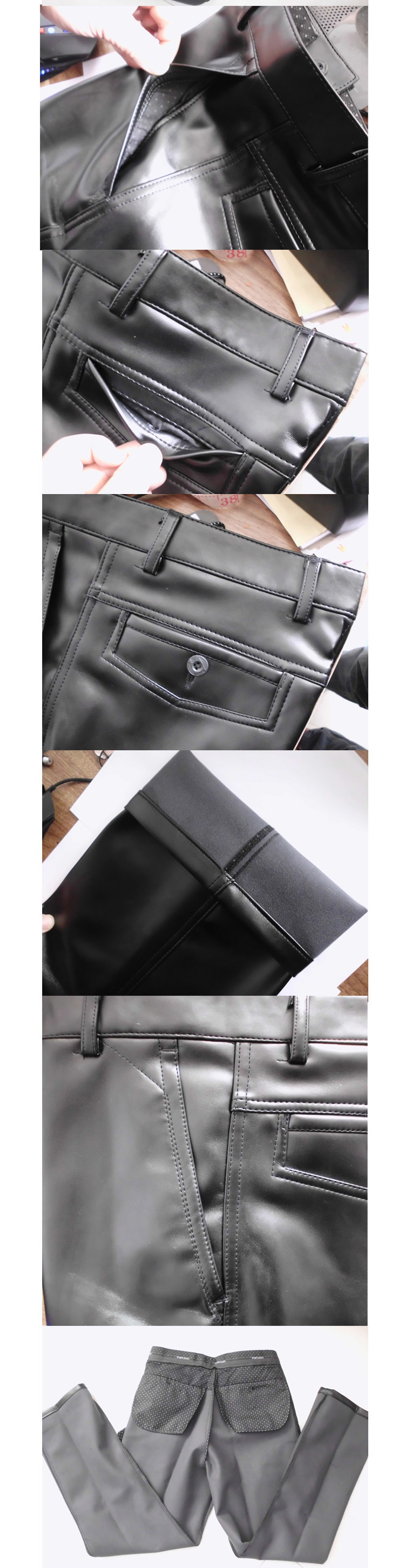 Pantalon cuir homme droit pour automne - Ref 1481785 Image 10