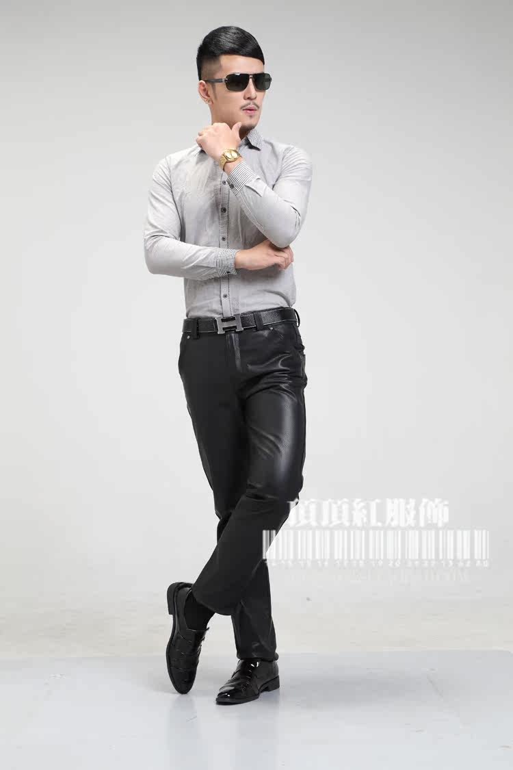 Pantalon cuir homme droit pour automne - Ref 1481785 Image 7