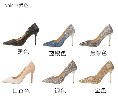 Pointed light mouth bright sheet Tapered Asymptotic heel High heel Shoe-like board cloakroom soft-fit Decorative Prop Woman Shoes 
