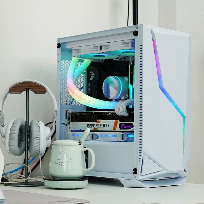 Панель игрового Phantom шасси MATX материнская плата чистый белый тестовый бэклайн 240 водяное охлаждение световая полоса настольный корпус ПК