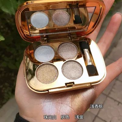Тени палетка Velny Mini Bear, 3-цветная мерцающая жемчужная троя для smoky eye, компакт 8×4×1,5 см