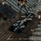 Черная портативная обеденная тарелка для кемпинга, металлическая золотая вода, легкая посуда