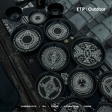 Черная портативная обеденная тарелка для кемпинга, металлическая золотая вода, легкая посуда