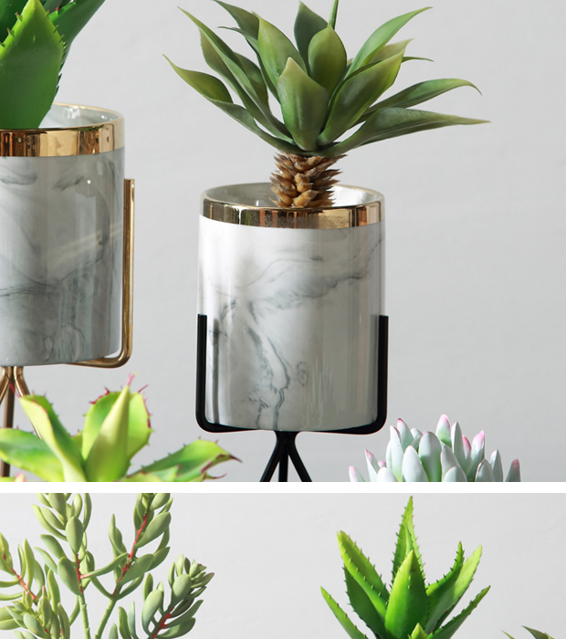 Succulents mực Bắc Âu thời trang phong cách đá cẩm thạch mô phỏng chậu trang trí nội thất ins đồ trang trí máy tính để bàn - Trang trí nội thất các đồ trang trí nhà bếp