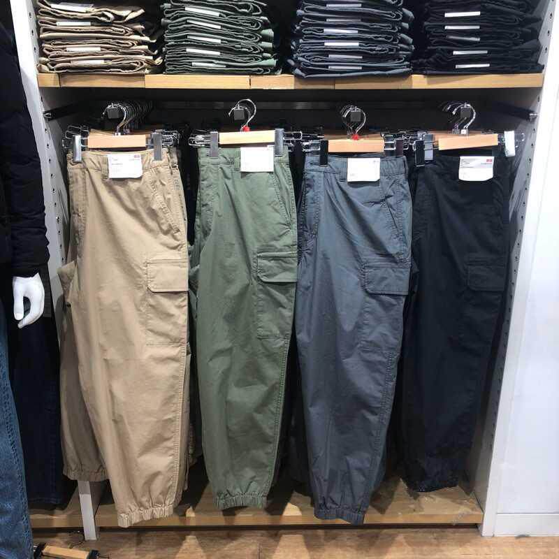 U family Japanese foreign trade original single tail cargo cut label EZY cotton multi-pocket loose beam feet all-match tooling casual pants men
