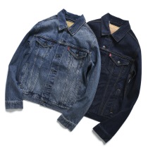 Black peony 12 oz denim jacket mens and womens style red flag slim stone grinding wash coat coat spring and autumn