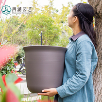 Alice Long Bowl No. 12 plastic thickened large flower pot pot round deep deep deep meat high grade resin Basin