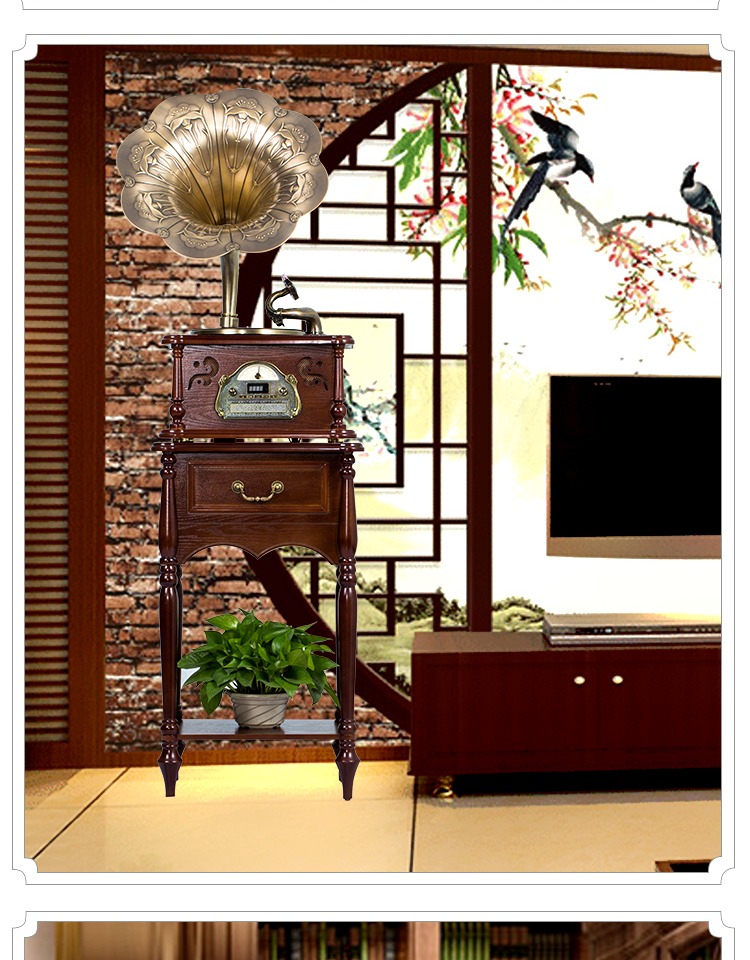 Máy ghi âm văn phòng retro phòng khách ghi đĩa vinyl kỷ niệm cổ điển Thượng Hải cổ điển nghệ thuật trang trí châu Âu đầu đĩa than denon dp 3000	