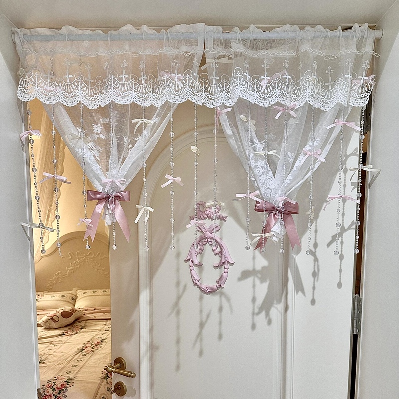 Bowknot Door Curtain for Bedroom Decoration, Bead Chain Transformation, Pink Girly Atmosphere, Cute Bedroom Door ins Bowknot Door Curtain for Bedroom Decoration, Bead Chain Transformation, Pink Girly Atmosphere, Cute Bedroom Door ins