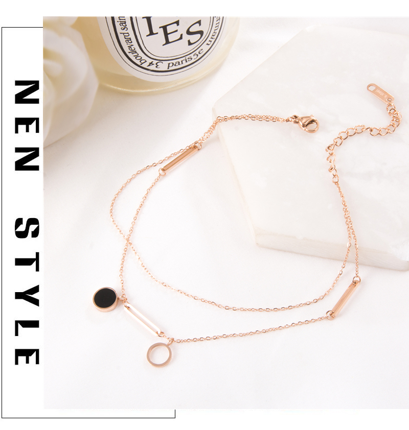 Titanium thép vàng hồng vòng chân nữ không phai đồng tiền chuỗi chân phiên bản Hàn Quốc của cá tính đơn giản thủy triều chân chuỗi mắt cá chân lắc chân vàng trắng