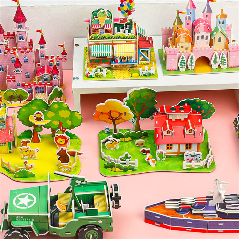 3D Stereo Puzzle Card Student DIY Hand-Assembled Puzzle Children's Early Education Assembly Toy Large Assembly Puzzle 3D Stereo Puzzle Card Student DIY Hand-Assembled Puzzle Children's Early Education Assembly Toy Large Assembly Puzzle