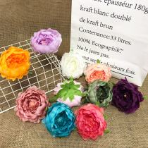 Half-open peony floral headdress Wall wedding flower wedding fake flower floral headdress art decoration silk flower scene arrangement flower row
