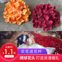  Wedding simulation flower hydrangea head floral decoration fake flower wedding decoration props silk flower wall road leading arch
