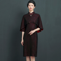 Wedding mother dress female Chinese wedding plus size dress happy mother-in-law cheongsam slim wedding banquet suit spring and autumn models