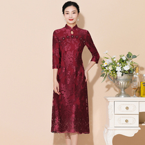 Cheongsam 2021 new young bride married mother improved hi mother-in-law wedding dress female noble spring and autumn