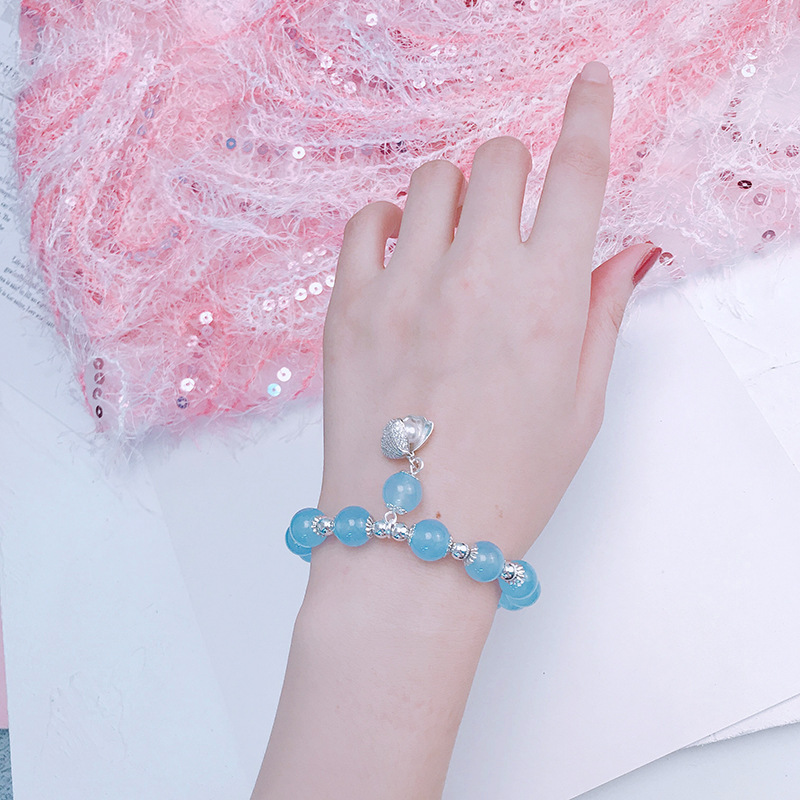 Thơm mật ong chìm như sương giá Runyu nàng tiên cá nhỏ với cùng chiếc vòng tay Luo Yunxi màu xanh nàng tiên cá nước mắt vòng tay sapphire - Vòng đeo tay Clasp vòng mã não