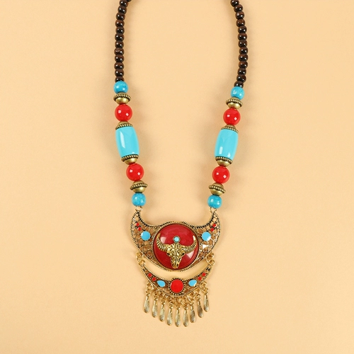 Тибетский головной убор в том же стиле Сюй Ваньси, тибетское платье, задняя цепочка Сюаньв, тибетский экзотический ретро-этнический орнамент на лбу