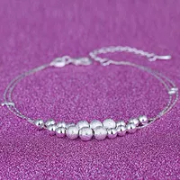 4-Двухслойная цепочка для ног из 18 бисерин 𫔀