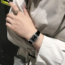 Womens small exquisite watch Womens ins wind white light luxury niche Womens watch Small dial Womens rectangular watch retro