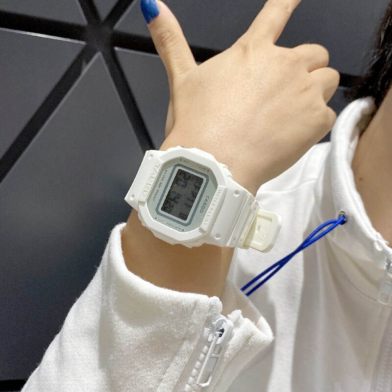 Minimalist temperament girls'watches schoolgirls' primary high school men's block women's meter waterproof couples sports e-meter tides