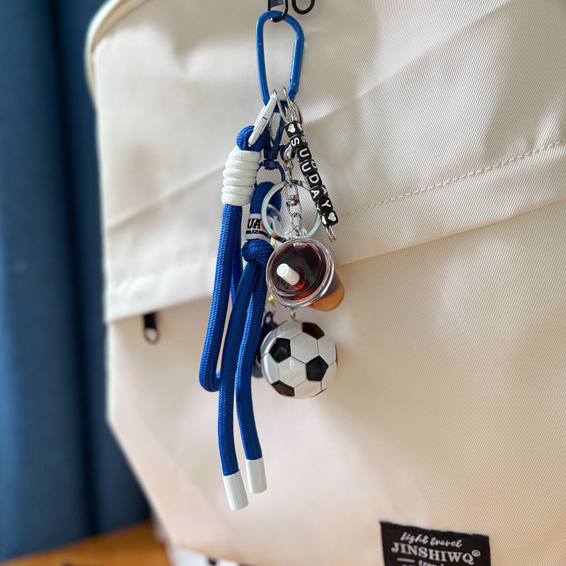 Original World Cup Football Bag Pendant Woven Rope Football Keychain Sports Style Pendant Sports Merchandise Gift