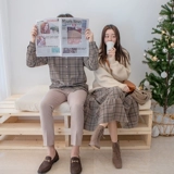 DISOO Осенняя демисезонная парная одежда для влюбленных, трендовая клетчатая юбка, небольшой комплект, дизайнерская рубашка, тренд сезона