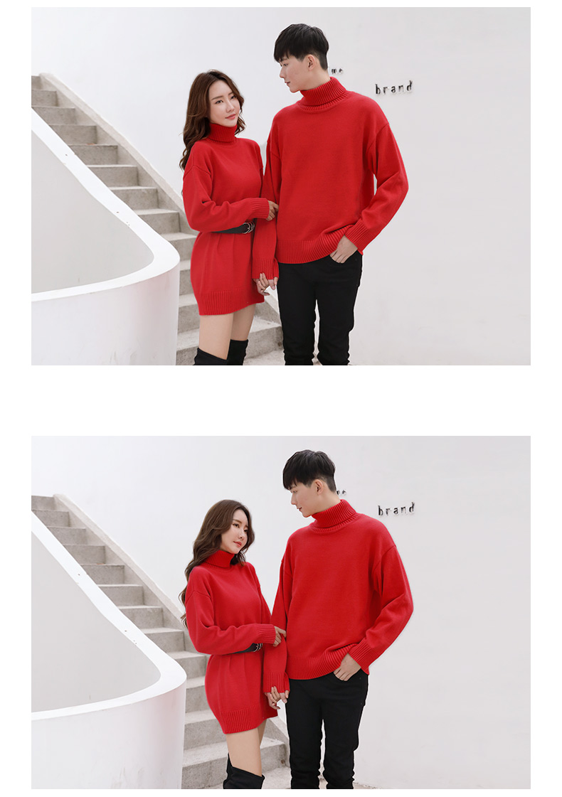 Cặp đôi xuân hè 2019 mùa đông áo len mới không phải là áo len nữ cùng áo len cao cổ - Đan Cardigan áo len dáng dài