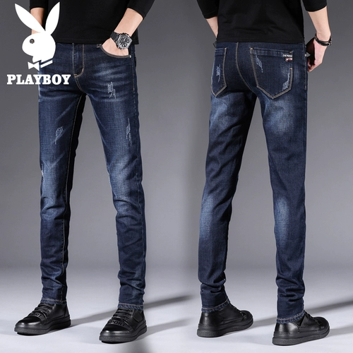Playboy, демисезонные утепленные джинсы для отдыха, штаны