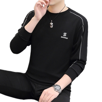 Flower Playboy spring sweatshirt mens long sleeve T-shirt 2024 new wave cards loose casual black hit undershirt man T