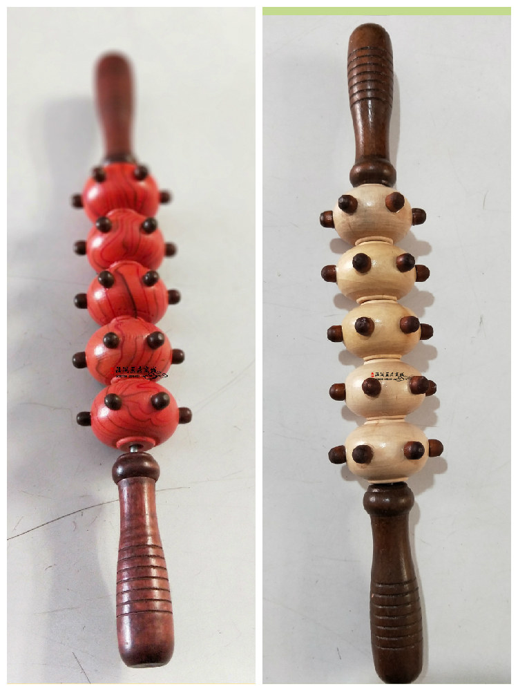 包邮木质背部腰部实木六轮五轮按摩棒滚球滚轮木制彩色按摩器