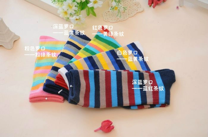 Mua 5 tặng một vớ cotton trẻ em miễn phí cho bé trai và bé gái vớ màu sọc vớ vớ cầu vồng vớ trong vớ cao