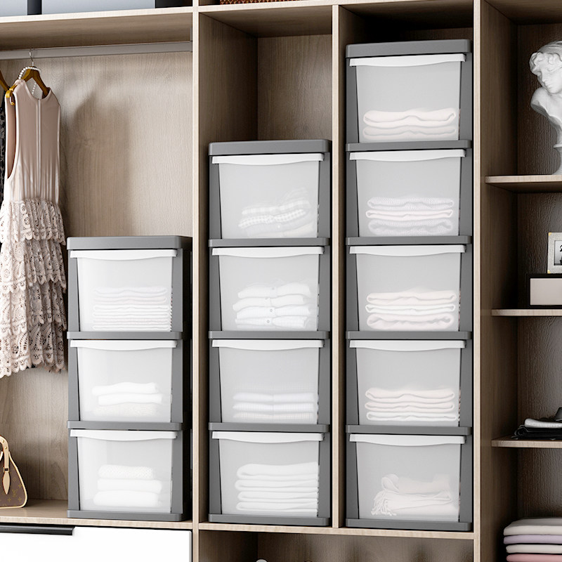 Snack Containing Box Drawer-Type Home Clothes Miscellaneous Containing Cabinet Toy Plastic Cabinet Finishing Storage Transparent Box 