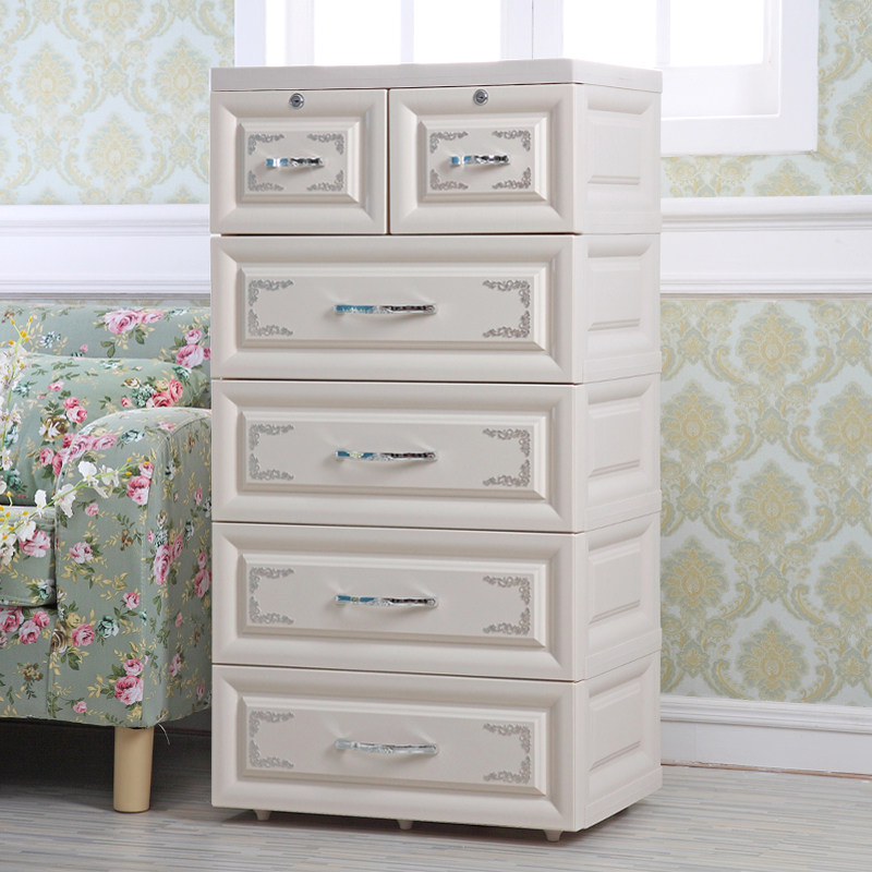 Cona European-style Drawer Containing Cabinet Plastic Finishing Cabinet Five Bucket Baby Locker Baby Boy Wardrobe Combination Cabinet 