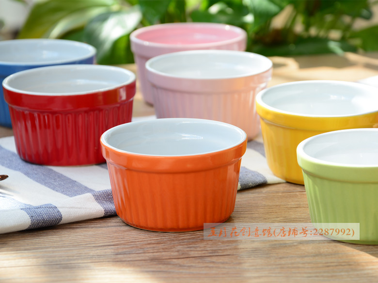 Shu Fulei nướng bát gốm nướng khuôn sứ cốc sáng tạo bánh sữa nhỏ bát phương tây bộ đồ ăn pudding bát tráng miệng thìa ăn cơm