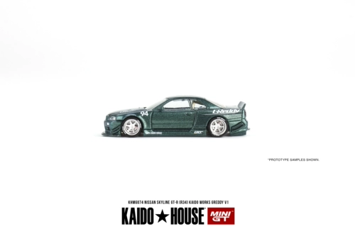 MINIGT Kaido House Nissan Skyline GT-R (R34) Зеленая 1:64 Модель