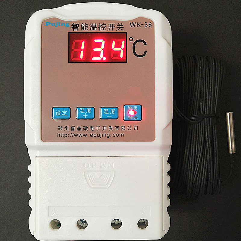 Crystal WK36 High power intelligent temperature controller breeding hot air furnace floor heating temperature-controlled switch adjustable temperature controller