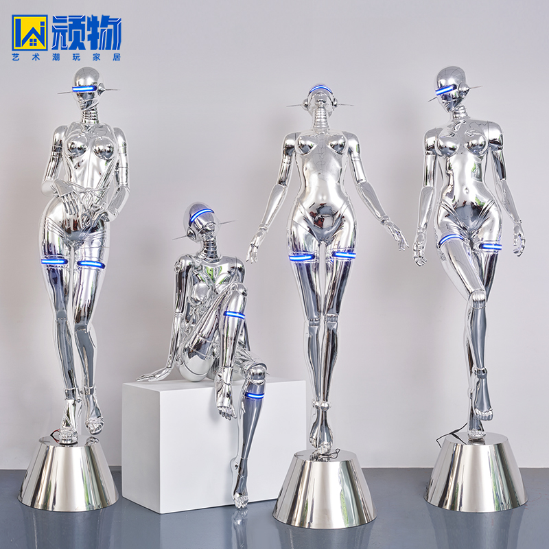 Kosanji Figurine, Future Mechanical Goddess Sculpture, Luminous Character Model, Chain Hair Salon, Bar, Ktv Decoration Kosanji Figurine, Future Mechanical Goddess Sculpture, Luminous Character Model, Chain Hair Salon, Bar, Ktv Decoration