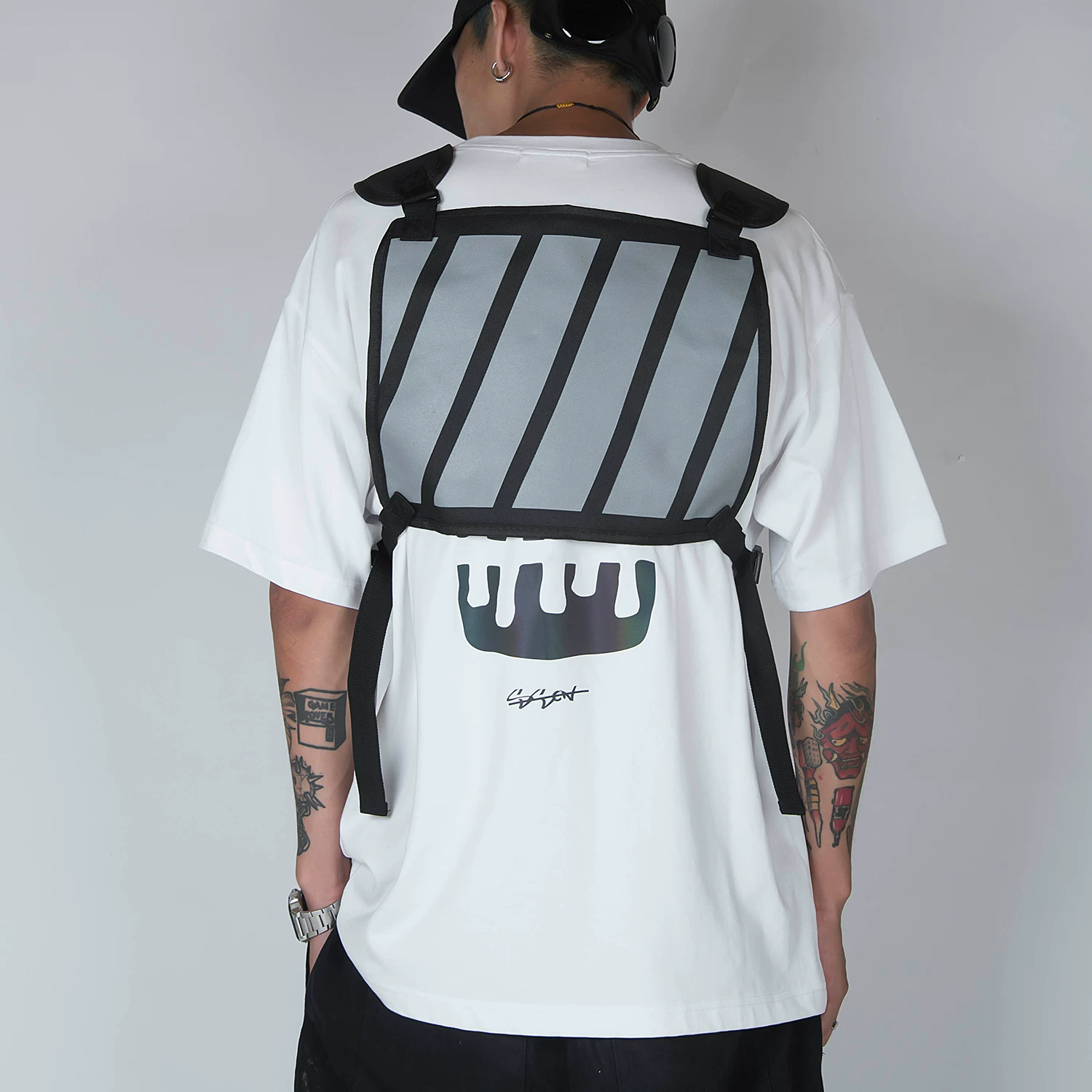 Tactics bag hip-hop style, backpack, vest