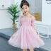 Váy bé gái 2019 quần áo trẻ em mới mùa hè nước ngoài váy bé gái công chúa thủy triều lớn váy ren trẻ em