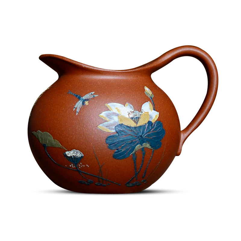 Macro fair in yixing purple sand cup run of mine ore bottom groove kung fu tea tea tea points by hand) suit