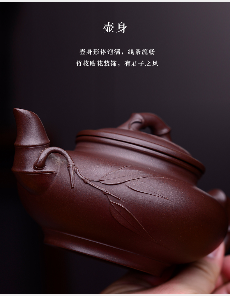 Macro new yixing ore old purple clay are it in the manual household kung fu teapot sakura, pot