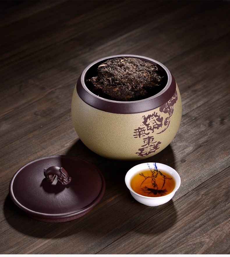 Acer yixing ores in the the original household violet arenaceous caddy fixings pu 'er wake receives storage POTS a kilo