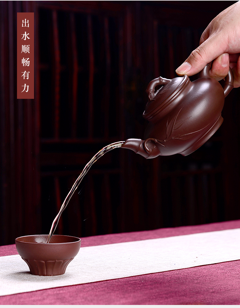 Macro new yixing ore old purple clay are it in the manual household kung fu teapot sakura, pot